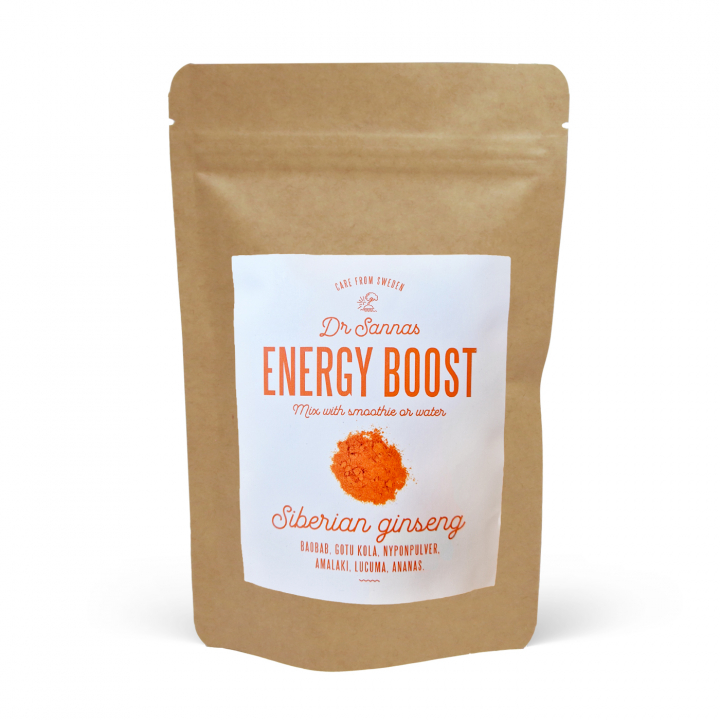 Energy Boost EKO 125g i gruppen Hälsa / Örter, Alger & Svampar / Maca & Ginseng hos Rawfoodshop Scandinavia AB (ENBOOST125)