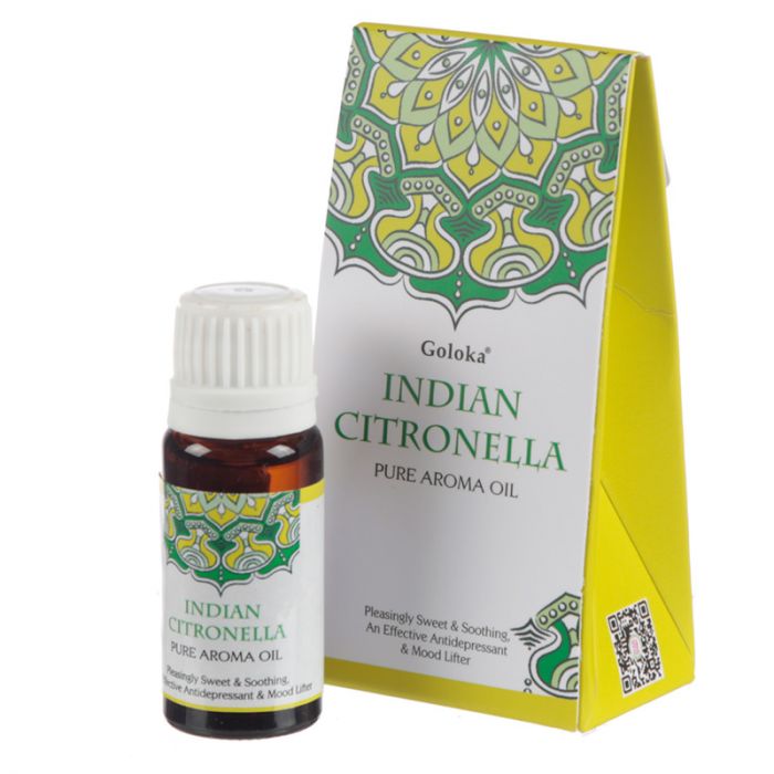 Goloka Indisk Citronella Doftolja 10ml i gruppen Hem & Själ / Stämning & doft / Doftolja hos Rawfoodshop Scandinavia AB (FO35865)
