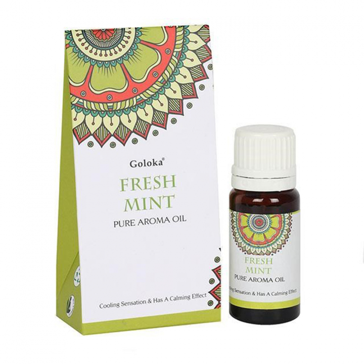 Goloka Fresh Mint Doftolja 10ml i gruppen Hem & Själ / Ritual & Ceremoni / Rökelse, Ljus & Dofter hos Rawfoodshop Scandinavia AB (FO_35827)