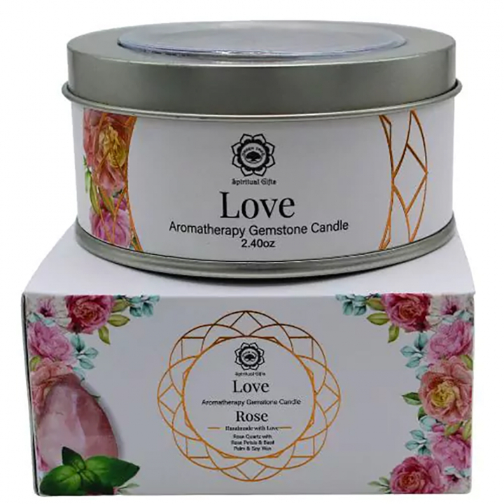 Kristall Ljus Love Rose 70g i gruppen Hem & Själ / Ritual & Ceremoni / Doftoljor & Ljus hos Rawfoodshop Scandinavia AB (GRE3431110)