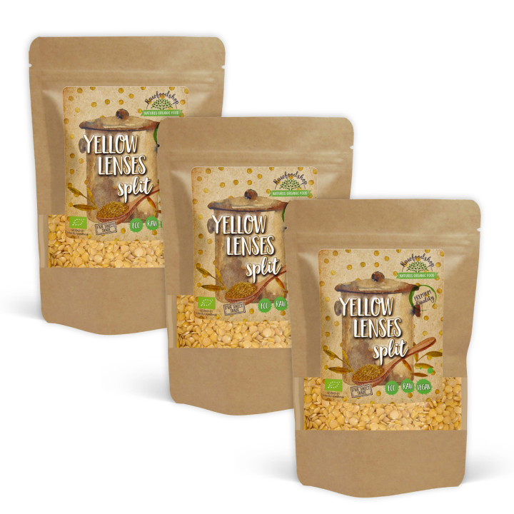 Linser Gula Delade EKO 1kg x 3 paket i gruppen Råvaror & Dryck / Skafferiet / Baljväxter hos Rawfoodshop Scandinavia AB (GULI11-SET3)