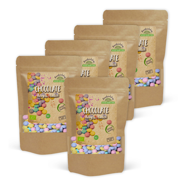 Dragerade Chokladknappar EKO 100g x 5 paket i gruppen Råvaror & Dryck / Godis & Choklad / Godis hos Rawfoodshop Scandinavia AB (HAPPIES4100-SET5)