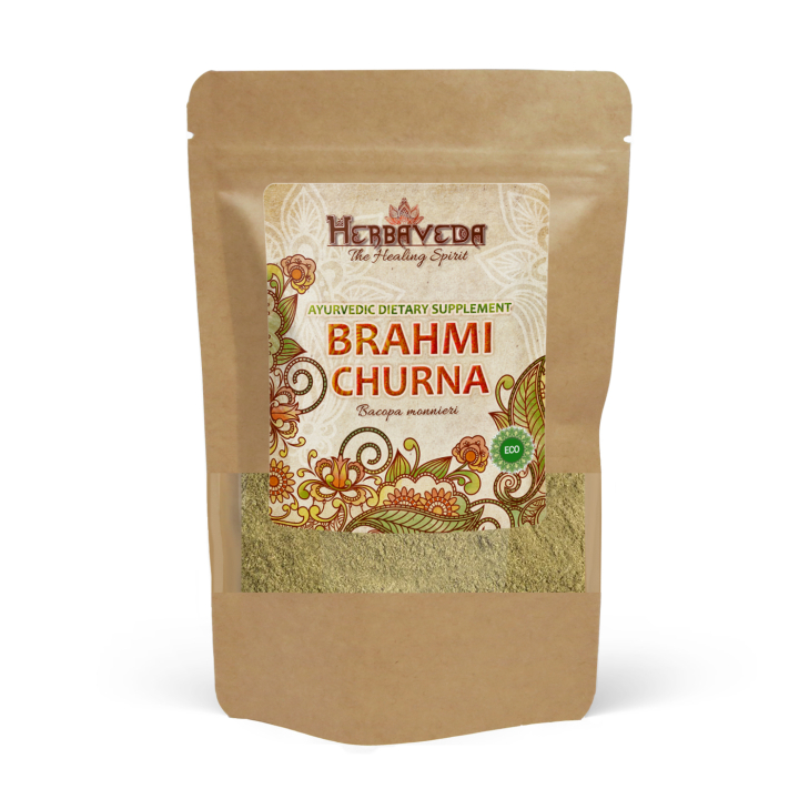 Brahmi Churna EKO 125g i gruppen Hälsa / Örter, Alger & Svampar / Örter hos Rawfoodshop Scandinavia AB (HERBA16)