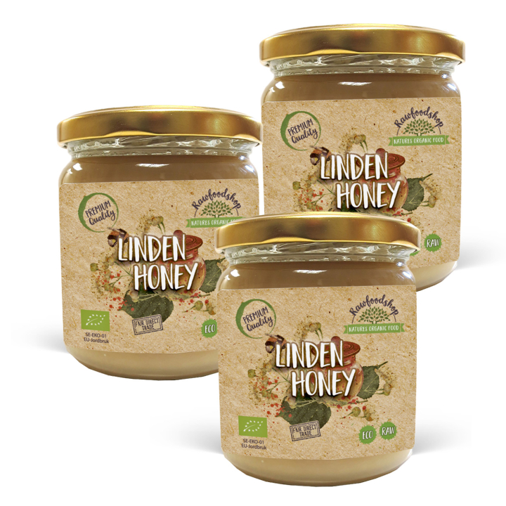 Lindhonung EKO 500g x 3 burkar i gruppen Råvaror & Dryck / Bakning / Honung hos Rawfoodshop Scandinavia AB (HLK50-SET3)