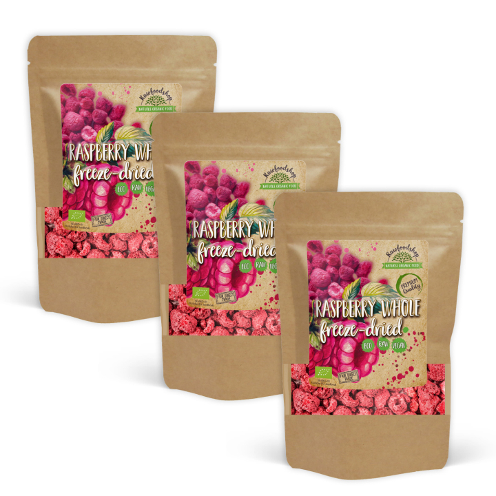 Hallon Frystorkade Hela EKO 50g x 3 paket i gruppen Råvaror & Dryck / Frukt & Bär / Hallon hos Rawfoodshop Scandinavia AB (K20020001018001-SET3)