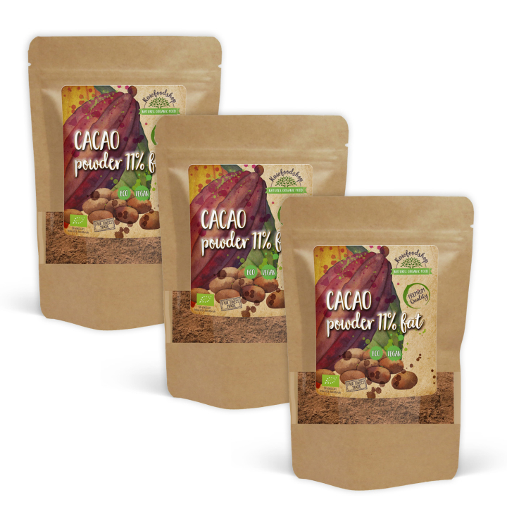 Kakaopulver 11% EKO 1kg x 3 paket i gruppen Råvaror & Dryck / Bakning / Kakaoprodukter hos Rawfoodshop Scandinavia AB (KAK118-SET3)