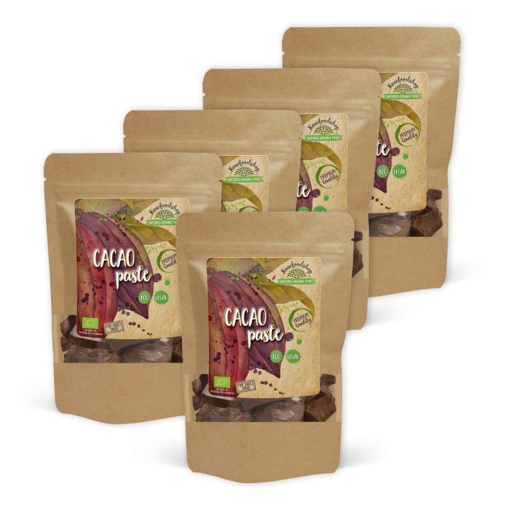 Kakaomassa 100% EKO 250g x 5 paket i gruppen Råvaror & Dryck / Bakning / Kakaoprodukter hos Rawfoodshop Scandinavia AB (KAK3-SET5)