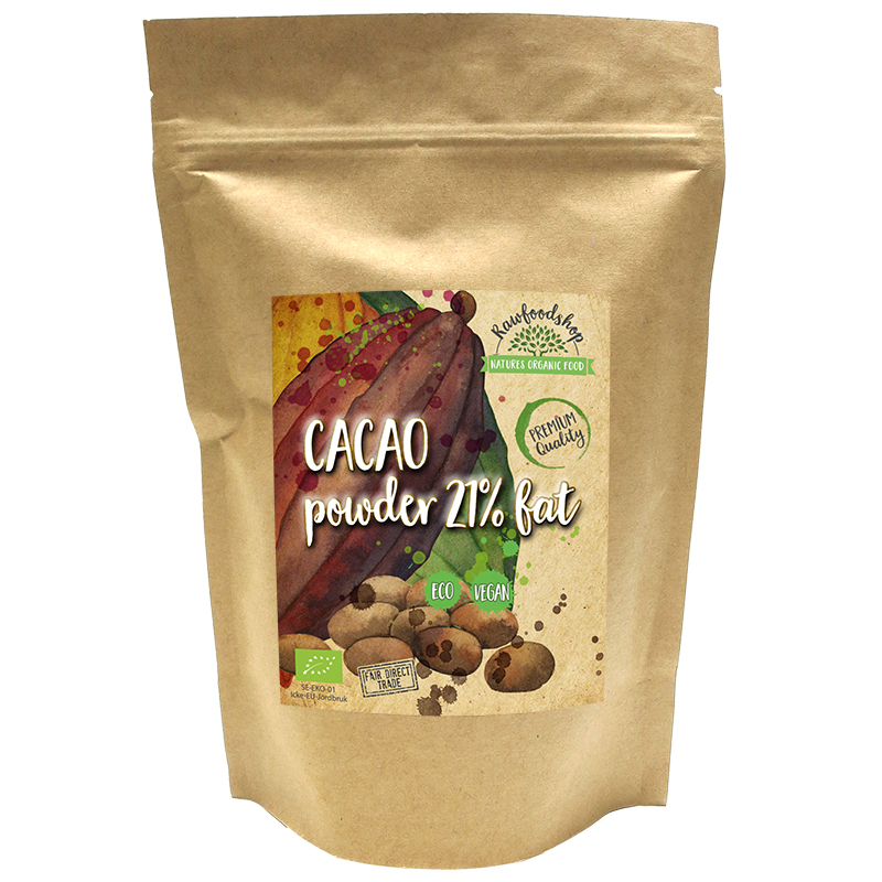 Kakaopulver 21% EKO 1kg i gruppen Råvaror & Dryck / Bak & Matlagning / Kakaoprodukter hos Rawfoodshop Scandinavia AB (KAKPU02)
