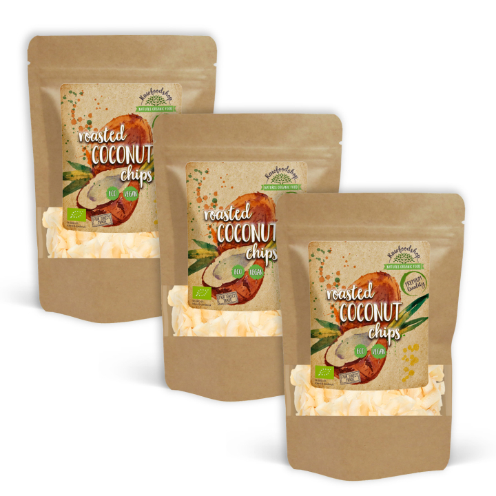 Kokoschips Premium Rostade EKO 350g x 3 paket i gruppen Råvaror & Dryck / Nötter / Kokos hos Rawfoodshop Scandinavia AB (KCR35-SET3)