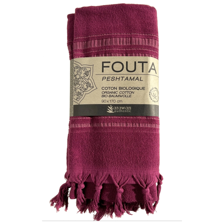 Fouta Amethist i Ekologisk Bomull 90x170cm i gruppen Kroppsvård / Färdiga produkter hos Rawfoodshop Scandinavia AB (KFO9AM)