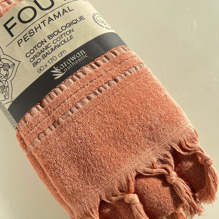 Fouta Amber i Ekologisk Bomull 90x170cm i gruppen Hud & Kropp / Bad & Spa / Handdukar hos Rawfoodshop Scandinavia AB (KFO9AMB)