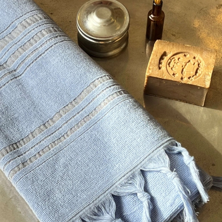 Handduk Fouta Dolce Azurine i gruppen Hud & Kropp / Bad & Spa / Handdukar hos Rawfoodshop Scandinavia AB (KFO9AZ)