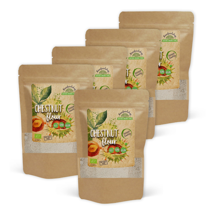 Kastanjemjöl EKO 500g x 5 paket i gruppen Råvaror & Dryck / Bakning / Mjöler hos Rawfoodshop Scandinavia AB (KNM50-SET5)