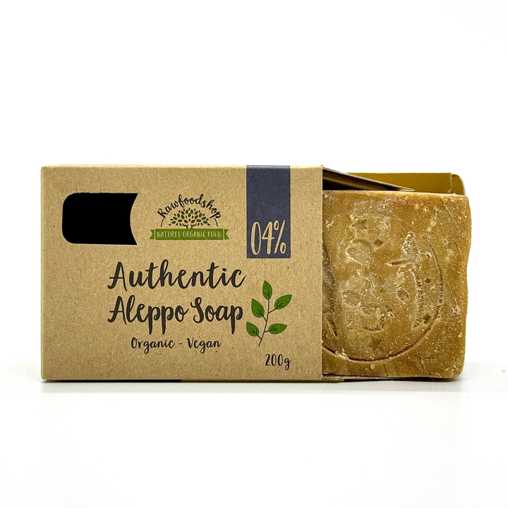 Aleppotvål Lagerbärsolja 4% EKO 200g i gruppen Hud & Kropp / Kropp / Duschtvål hos Rawfoodshop Scandinavia AB (KNNBEC1)