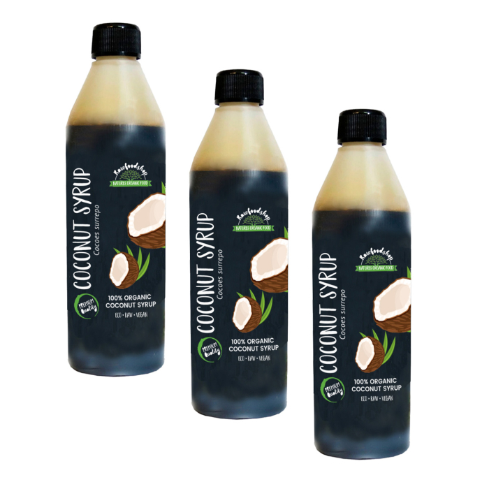 Kokossirap EKO 250ml x 3 flaskor i gruppen Råvaror & Dryck / Bakning / Sirap hos Rawfoodshop Scandinavia AB (KOSIRAP01-SET3)