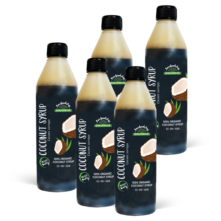 Kokossirap EKO 250ml x 5 flaskor i gruppen Råvaror & Dryck / Bakning / Sirap hos Rawfoodshop Scandinavia AB (KOSIRAP01-SET5)
