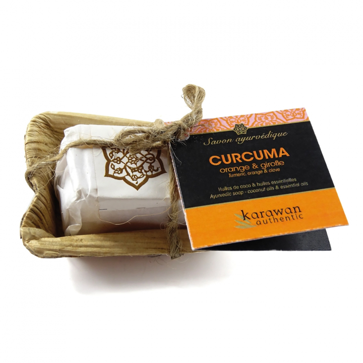 Ayurvedisk Fast Tvål för Ansikte och Kropp Gurkmeja 20g i gruppen Hud & Kropp / Kropp / Handtvål hos Rawfoodshop Scandinavia AB (KSA20C-IN25)