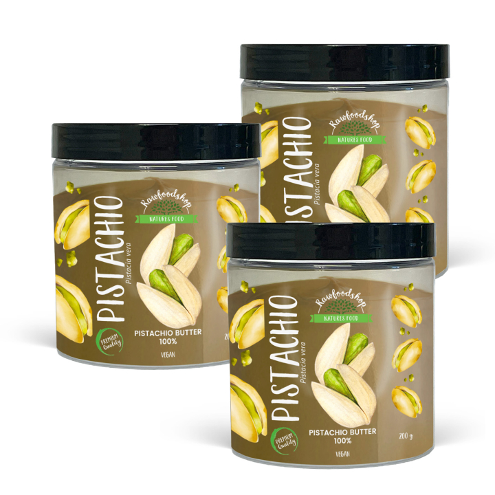 Pistagesmör 200g x 3 burkar i gruppen Råvaror & Dryck / Nötter / Nötsmör hos Rawfoodshop Scandinavia AB (L00220BGP2-SET3)