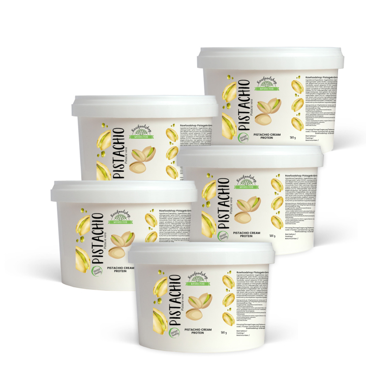 Pistagekräm Protein 500g x 5 burkar i gruppen Råvaror & Dryck / Nötter / Pistagenötter hos Rawfoodshop Scandinavia AB (L0414030015-SET5)