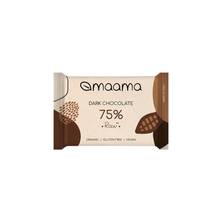 Mörk Choklad 75% RAW EKO 30g i gruppen Råvaror & Dryck / Godis & Choklad / Choklad & Bars hos Rawfoodshop Scandinavia AB (MAAMA04)