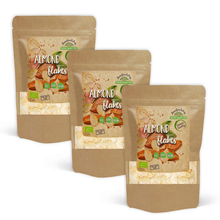 Mandelspån EKO 200g x 3 paket i gruppen Råvaror & Dryck / Nötter / Mandel hos Rawfoodshop Scandinavia AB (MAFA1-SET3)