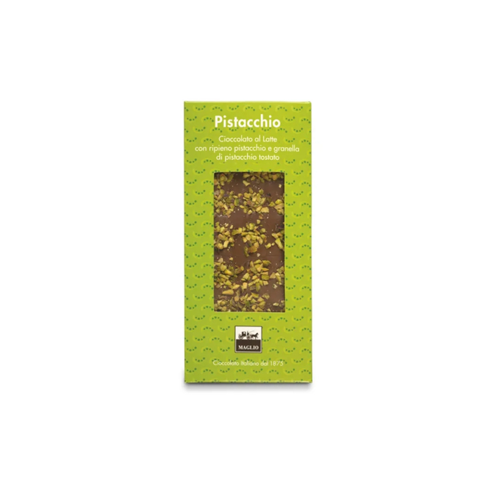Mjölkchoklad med Pistagekräm 95g i gruppen Råvaror & Dryck / Godis & Choklad / Choklad & Bars hos Rawfoodshop Scandinavia AB (MAGLIO01-1)