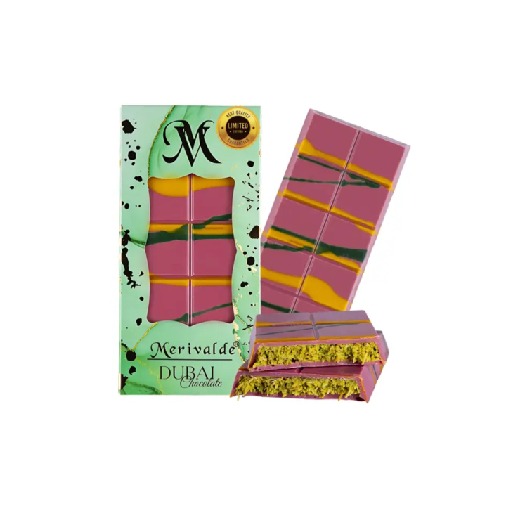 Dubai Choklad Premium - Pink Edition 200g i gruppen Råvaror & Dryck / Godis & Choklad / Choklad & Bars hos Rawfoodshop Scandinavia AB (MERIVA02)