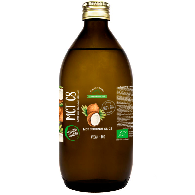 Kokosolja MCT8 EKO 500ml i gruppen Råvaror & Dryck / Skafferiet / Oljor / Oljor hos Rawfoodshop Scandinavia AB (MGT0644)