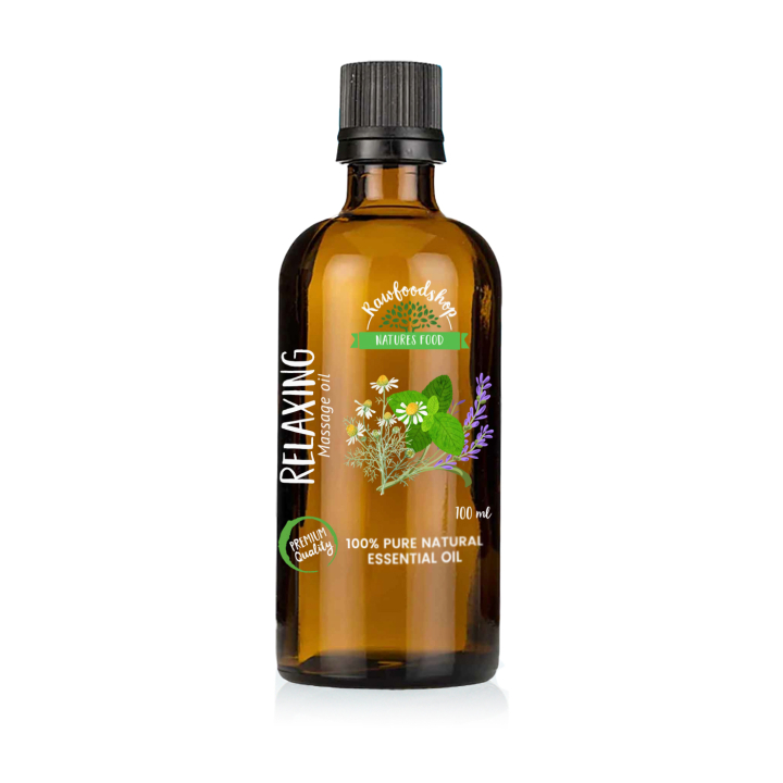 Relaxing Massage Oil 100ml i gruppen Kroppsvård / DIY Råvaror / Eteriska oljor hos Rawfoodshop Scandinavia AB (MOLUL-01)