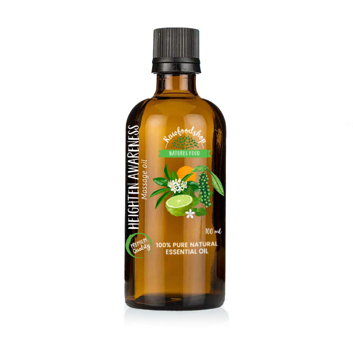 Heighten Awareness Massage Oil 100ml i gruppen Kroppsvård / DIY Råvaror / Eteriska oljor hos Rawfoodshop Scandinavia AB (MOLUL-10)