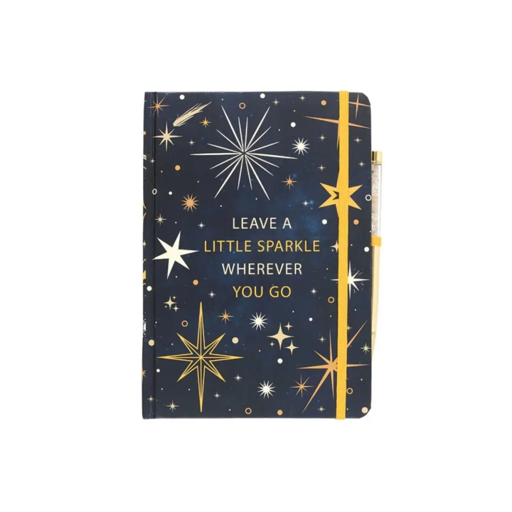 Anteckningsbok A5 Glitter med Kulspetspenna Citrin i gruppen Hem & Själ / Harmonisk livsstil / Böcker hos Rawfoodshop Scandinavia AB (NT-26726)