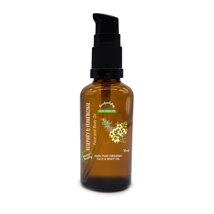 Ansikte & Kroppsolja Rosmarin & Frankincence EKO 50ml i gruppen Hud & Kropp / Kropp / Body lotion & olja hos Rawfoodshop Scandinavia AB (OBOUL03)