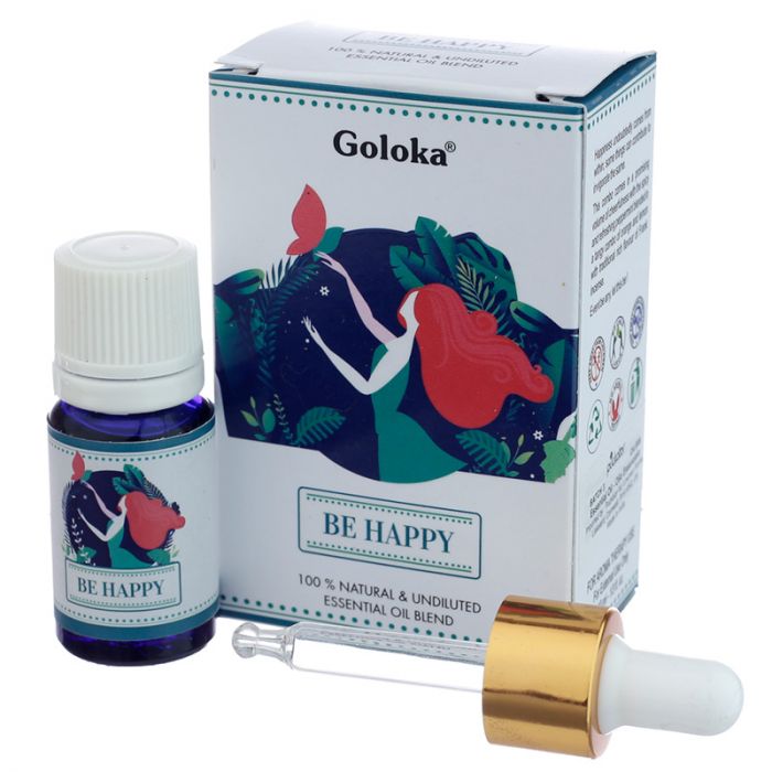 Goloka Blend Eterisk Olja Be Happy 10ml i gruppen Hem & Själ / Ritual & Ceremoni / Rökelse, Ljus & Dofter hos Rawfoodshop Scandinavia AB (OILB08)