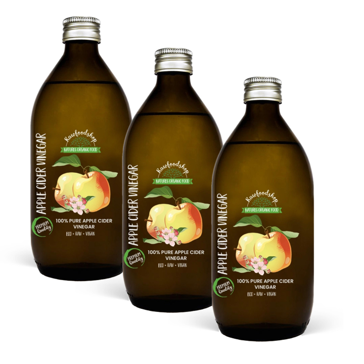 Äppelcidervinäger EKO 500ml x 3 flaskor i gruppen Råvaror & Dryck / Skafferiet / Smaksättning / Vinäger hos Rawfoodshop Scandinavia AB (OLIE0181-SET3)