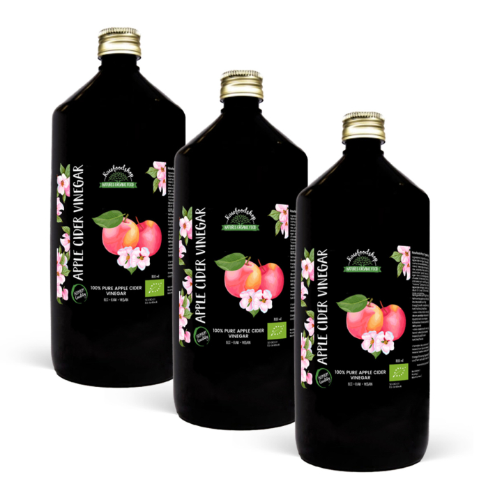 Äppelcidervinäger EKO 1000ml x 3 flaskor i gruppen Råvaror & Dryck / Skafferiet / Smaksättning / Vinäger hos Rawfoodshop Scandinavia AB (OLIE01811-SET3)