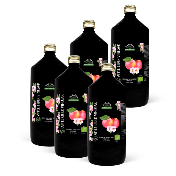 Äppelcidervinäger EKO 1000ml x 5 flaskor i gruppen Råvaror & Dryck / Skafferiet / Smaksättning / Vinäger hos Rawfoodshop Scandinavia AB (OLIE01811-SET5)