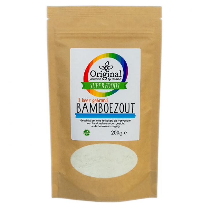 Original Superfoods Bamboo Salt Roasted 200g i gruppen Råvaror & Dryck / Skafferiet / Kryddor hos Rawfoodshop Scandinavia AB (OSFBZ003)
