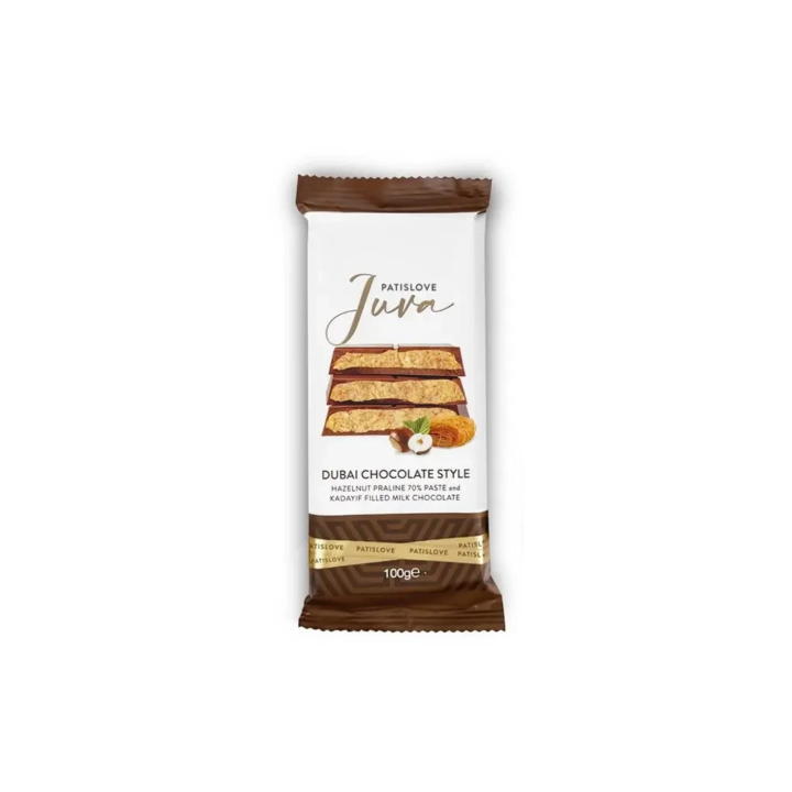 Dubai Choklad Hasselnöt 100g i gruppen Råvaror & Dryck / Godis & Choklad / Choklad & Bars hos Rawfoodshop Scandinavia AB (PATISLOVE03)