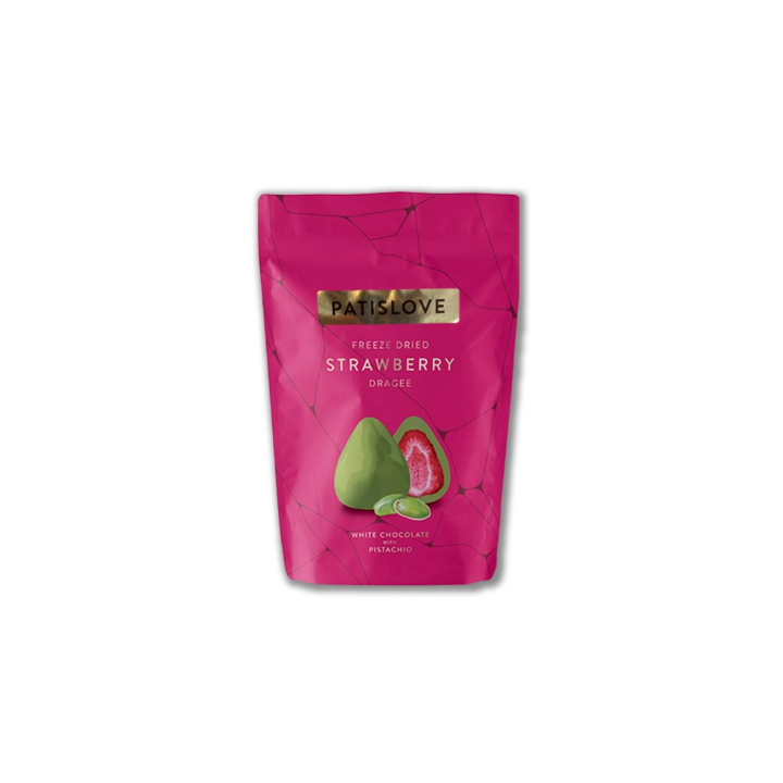 Jordgubbar i Vit Choklad med Pistage 90g i gruppen Råvaror & Dryck / Godis & Choklad / Snacks hos Rawfoodshop Scandinavia AB (PATISLOVE05)