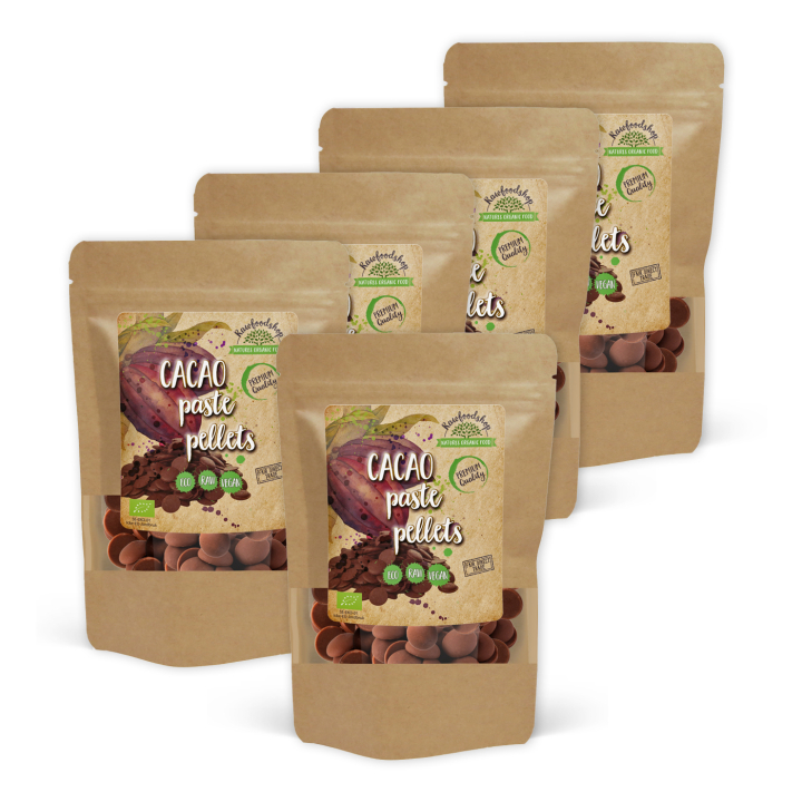 Kakaomassa Pellets RAW EKO 250g x 5 paket i gruppen Råvaror & Dryck / Bakning / Kakaoprodukter hos Rawfoodshop Scandinavia AB (PE23250-SET5)