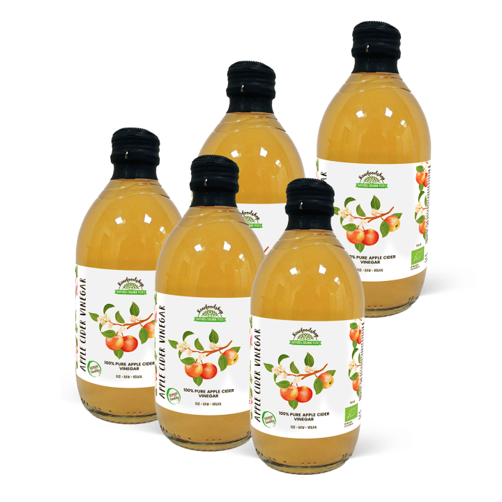 Äppelcidervinäger Ofiltrerad EKO 500ml x 5 flaskor i gruppen Råvaror & Dryck / Skafferiet / Smaksättning / Vinäger hos Rawfoodshop Scandinavia AB (PFMN5SY050006-SET5)