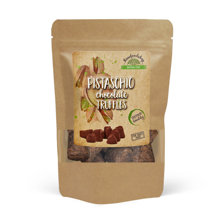 Chokladtryffel Pistage 100g i gruppen Råvaror & Dryck / Godis & Choklad / Choklad & Bars hos Rawfoodshop Scandinavia AB (PIST-100)