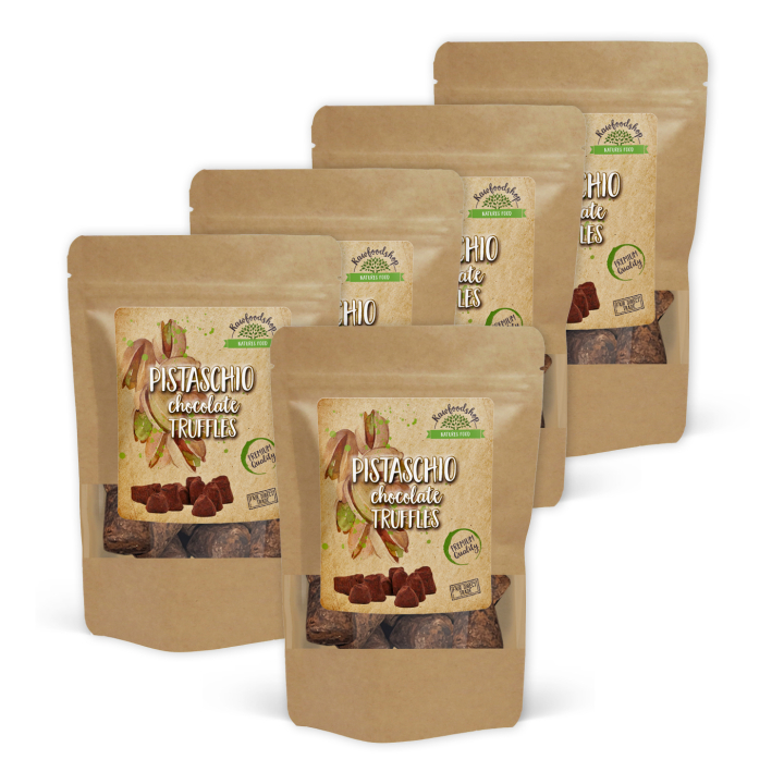 Chokladtryffel Pistage 100g x 5 paket i gruppen Råvaror & Dryck / Godis & Choklad / Choklad & Bars hos Rawfoodshop Scandinavia AB (PIST100-SET5)