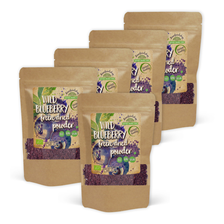 Blåbärspulver Vild Frystorkat EKO 250g x 5 paket i gruppen Råvaror & Dryck / Frukt & Bär / Blåbär hos Rawfoodshop Scandinavia AB (PULFBLA250-SET5)