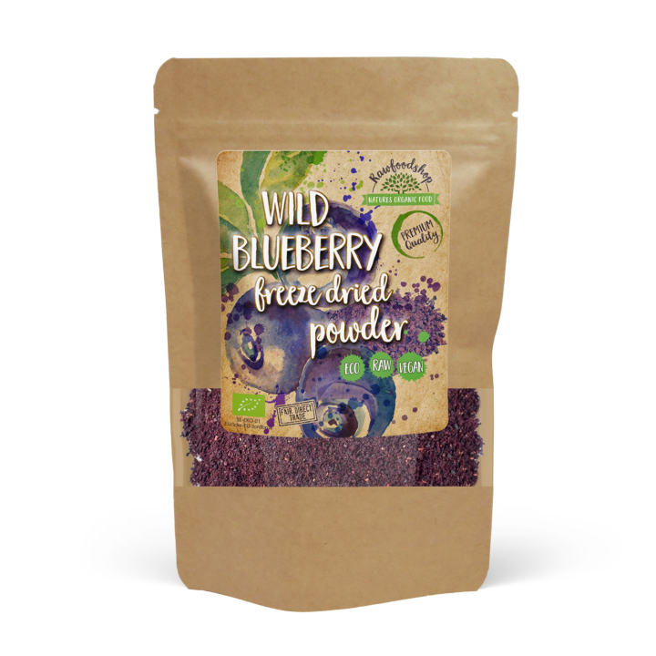 Blåbärspulver Vild Frystorkat EKO 250g i gruppen Råvaror & Dryck / Frukt & Bär / Blåbär hos Rawfoodshop Scandinavia AB (PULFBLA250)