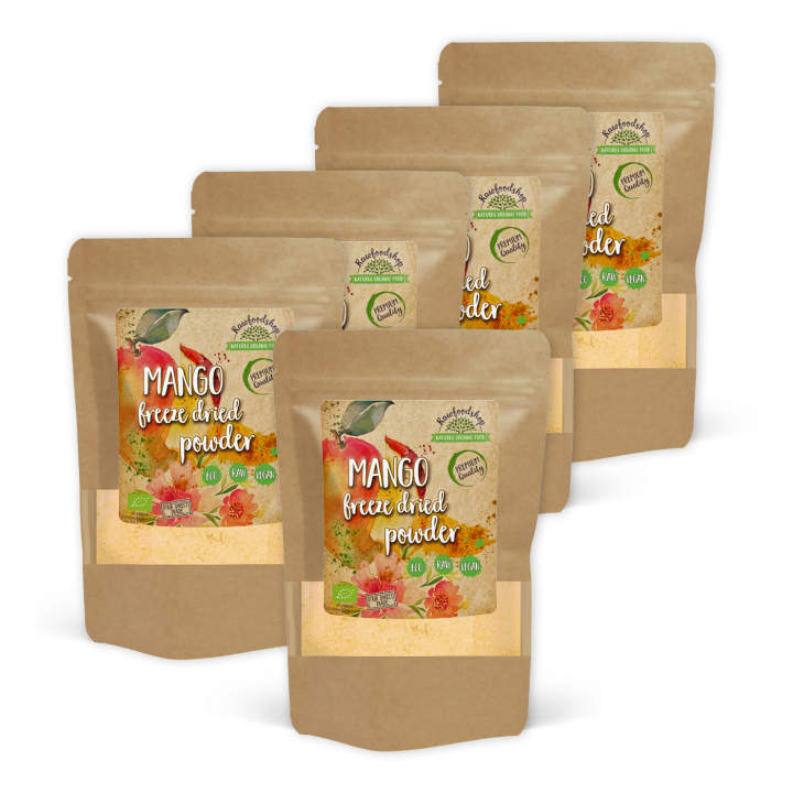 Mangopulver Frystorkat EKO 100g x 5 paket i gruppen Råvaror & Dryck / Frukt & Bär / Mango hos Rawfoodshop Scandinavia AB (PULFMAN-SET5)