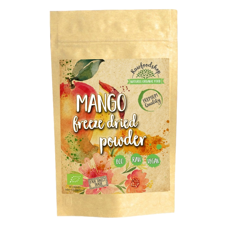 Mangopulver Frystorkat EKO 100g i gruppen Råvaror & Dryck / Frukt & Bär / Mango hos Rawfoodshop Scandinavia AB (PULFMAN)