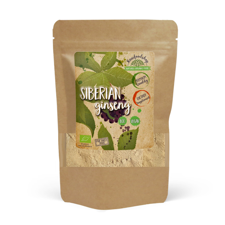 Siberian Ginseng pulver EKO 125g i gruppen Hälsa / Örter, Alger & Svampar / Örter hos Rawfoodshop Scandinavia AB (RAW00211)