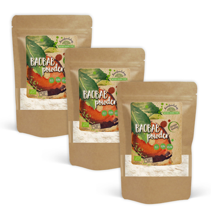Baobab pulver EKO 125g x 3 paket i gruppen Råvaror & Dryck / Frukt & Bär / Fruktpulver hos Rawfoodshop Scandinavia AB (RAW00220-SET3)