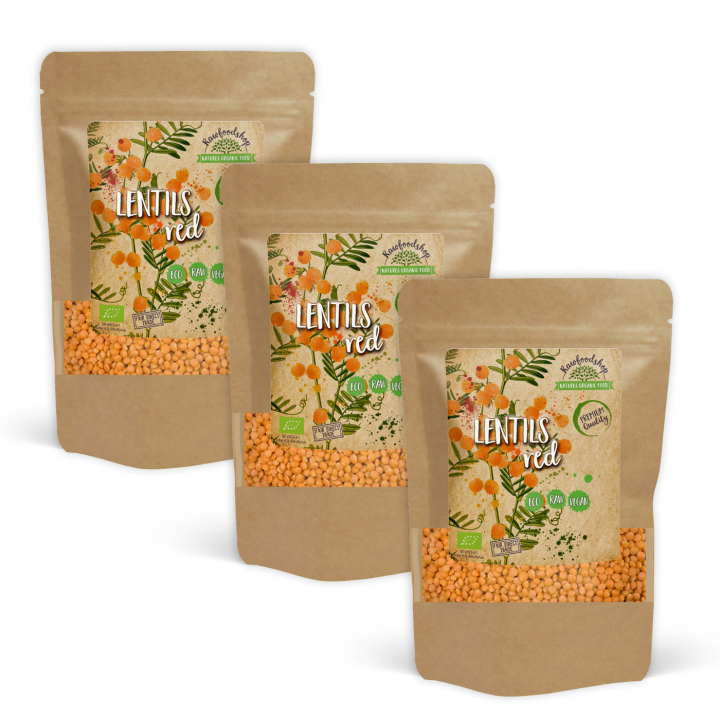 Linser Röda EKO 500g x 3 paket i gruppen Råvaror & Dryck / Skafferiet / Baljväxter hos Rawfoodshop Scandinavia AB (RAW0032-SET3)